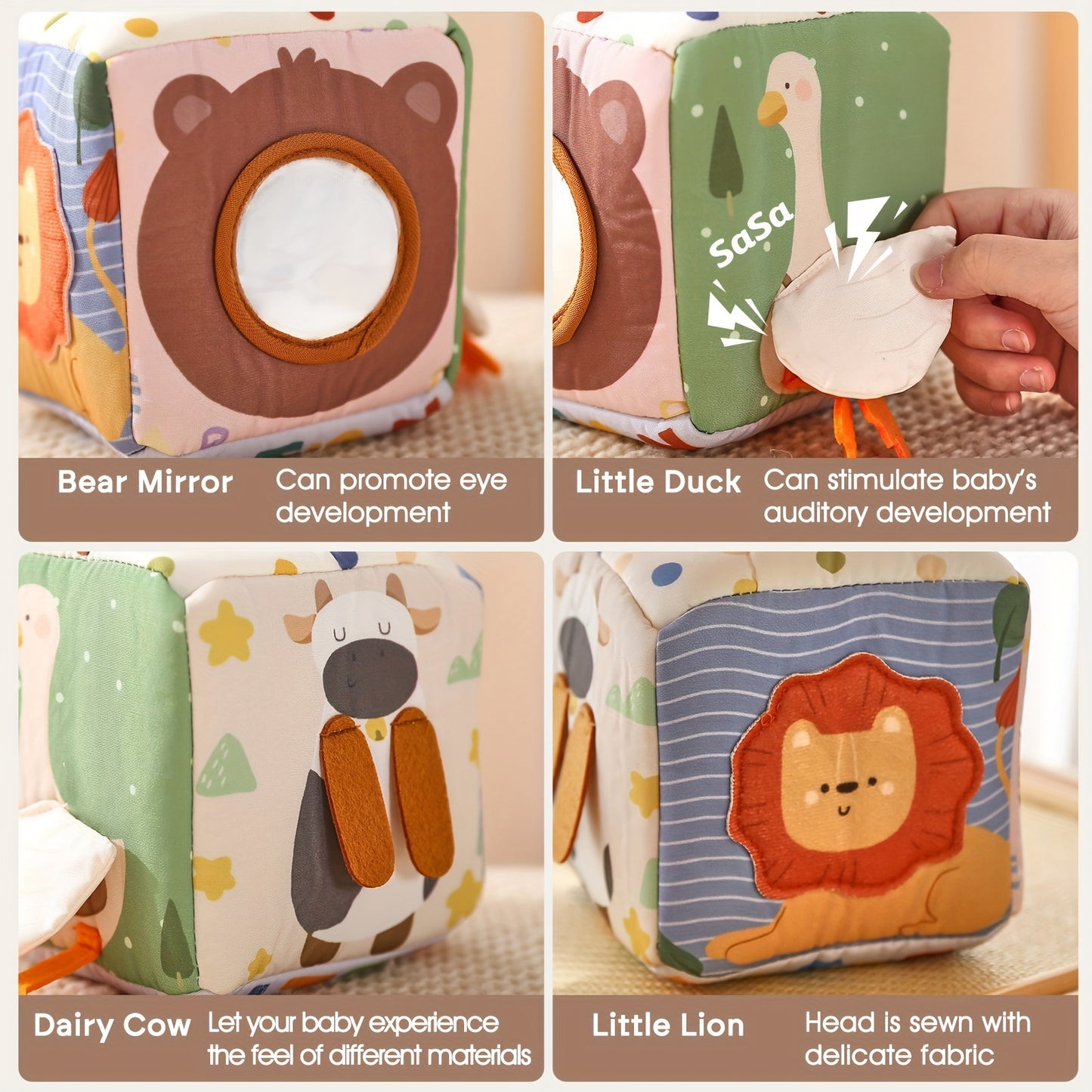 Soft and safe tissue play box toy with bright tissues for early sensory stimulation and fine motor practice in young children.
