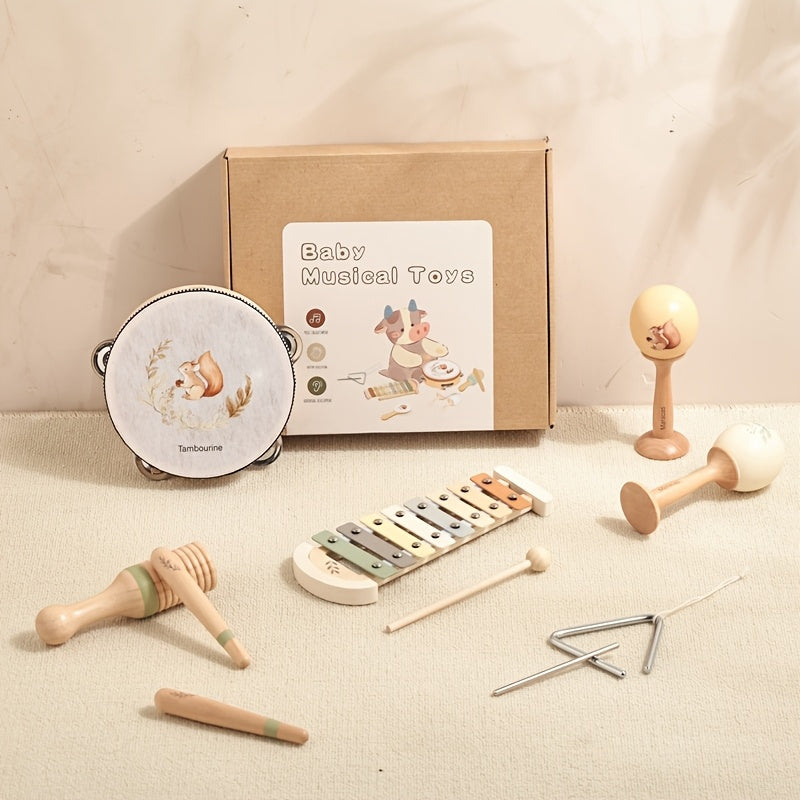 Vibrant collection of toddler-safe instruments designed for music, motion, and coordination.