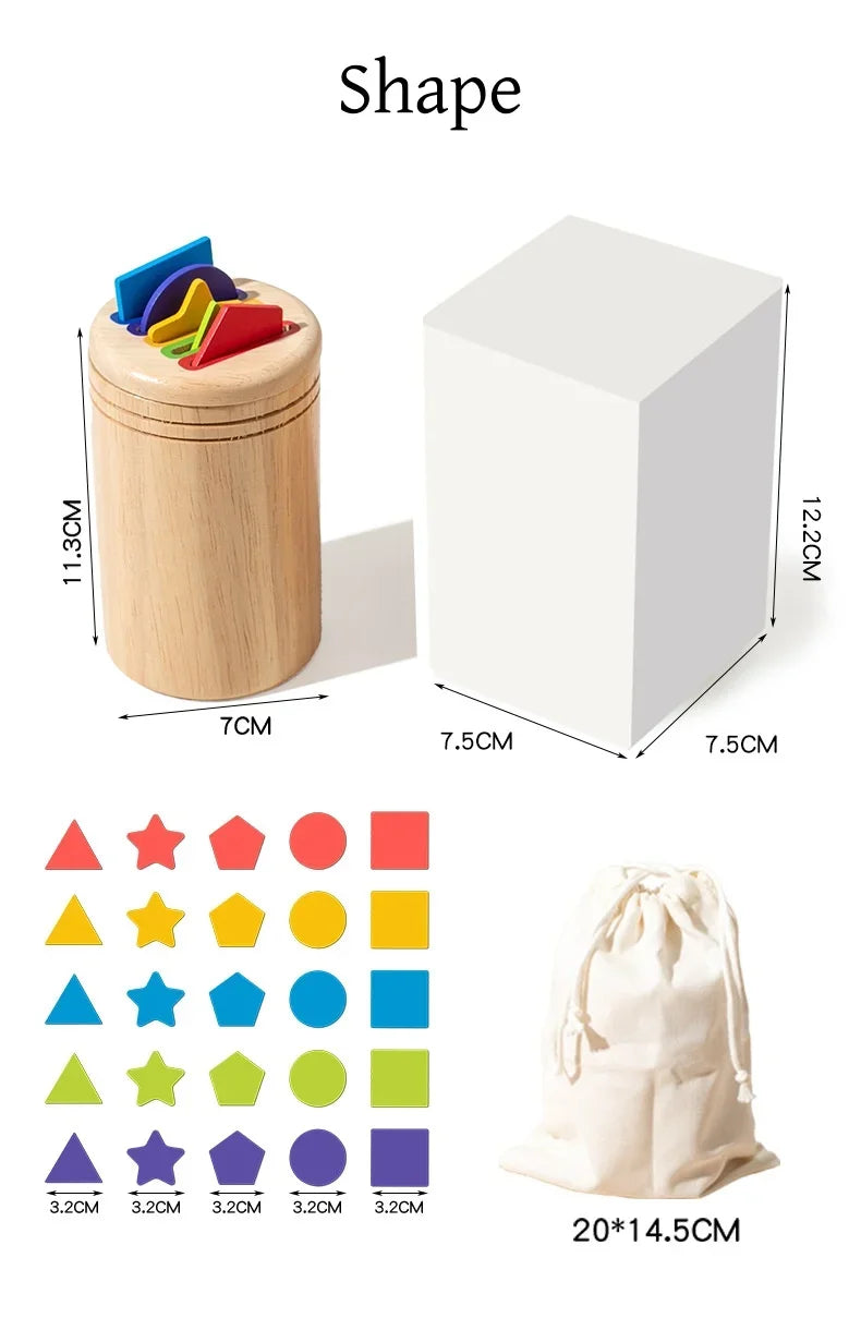 Size and measurement of Montessori Shape Slotting toy made from eco-friendly wood for early childhood learning