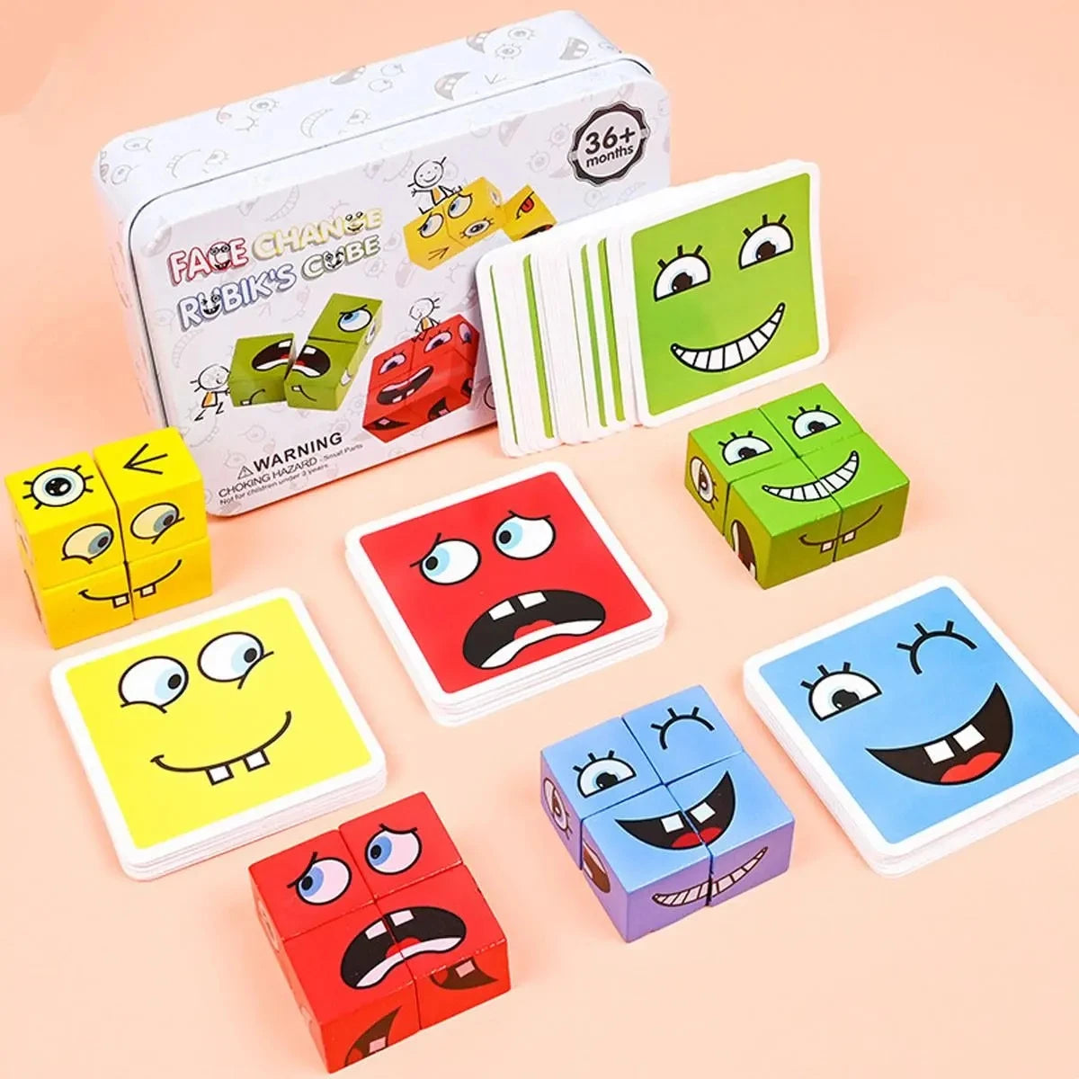 Educational puzzle toy teaching facial expressions and emotional awareness