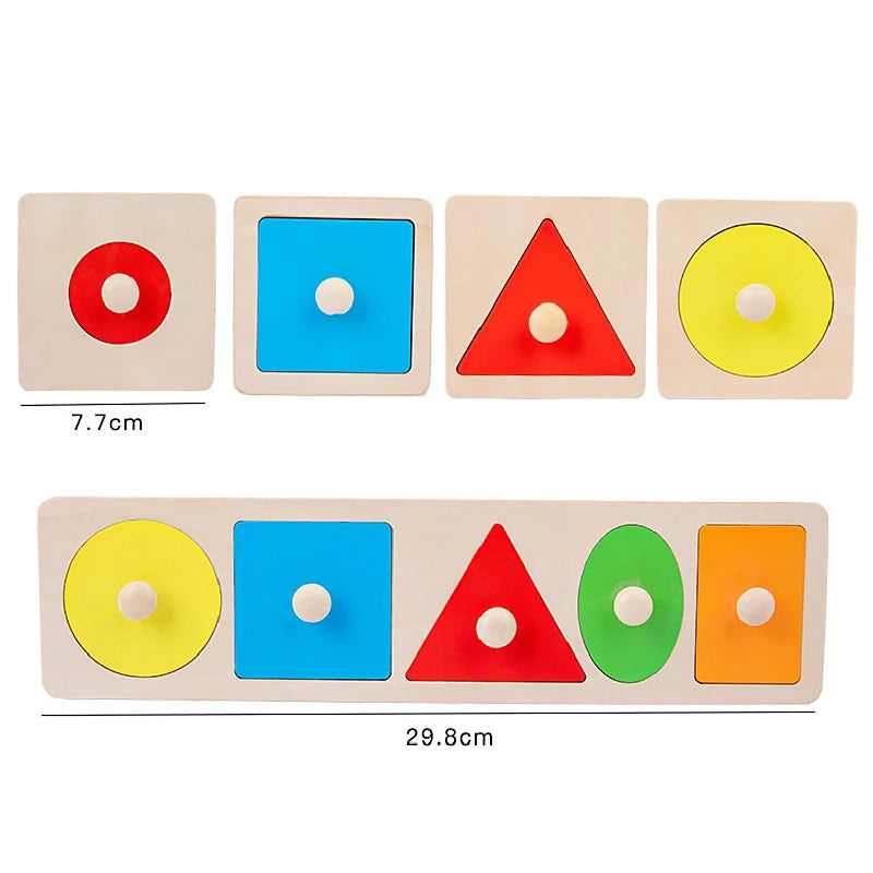 Measurement of Montessori Shape Pegged Puzzle for fine-motor and cognitive skills