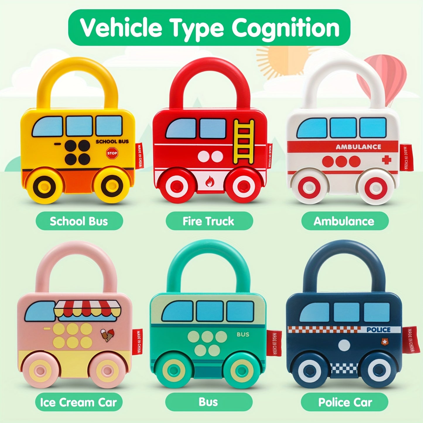 Interactive math activity set with tactile keys and locks for learning numerals and fine motor development.