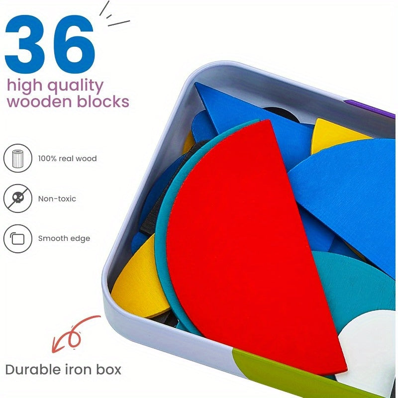 Educational Open-Ended Wooden Shape Puzzles for Early Learning