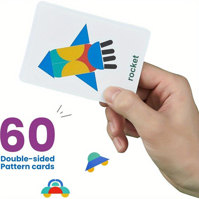 Open-Ended Wooden Shape Puzzles for Preschoolers