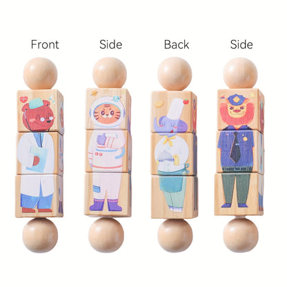 Educational twist-and-match puzzle promoting shape and animal recognition.