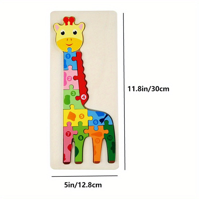 Educational giraffe number puzzle for learning numbers