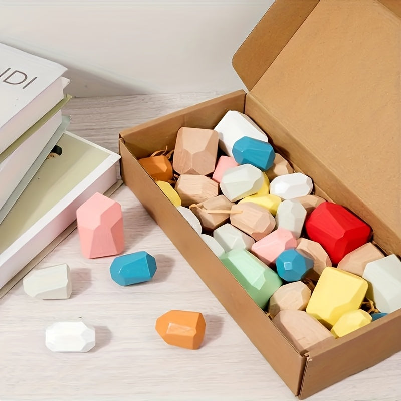 Beautifully crafted stacking stones toy promoting patience, precision, and spatial awareness