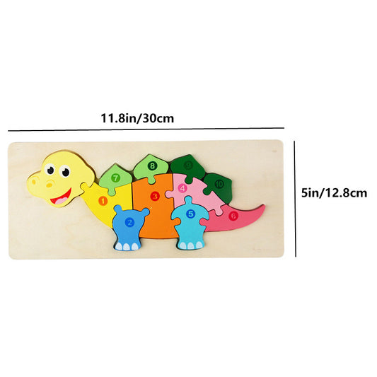 Cognitive and fine motor skill development with dinosaur number puzzle