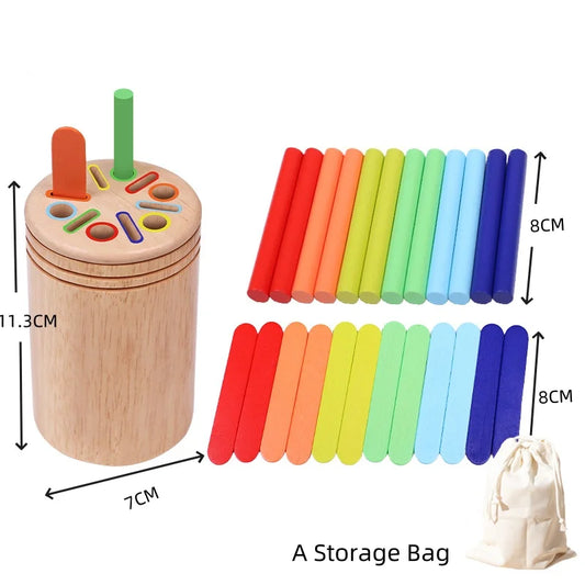 Montessori Two-Way Slot wooden shape toy with colourful pieces for toddlers