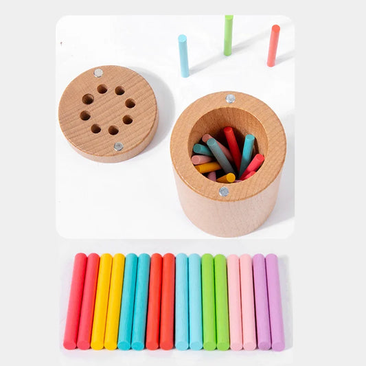 Educational Montessori Colour Slotting toy promoting fine motor skills and colour sorting
