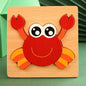 Educational crab-shaped wooden puzzle toy