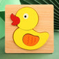 Educational duck-shaped wooden puzzle