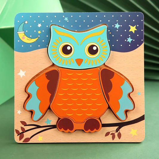 Educational owl-shaped puzzle toy