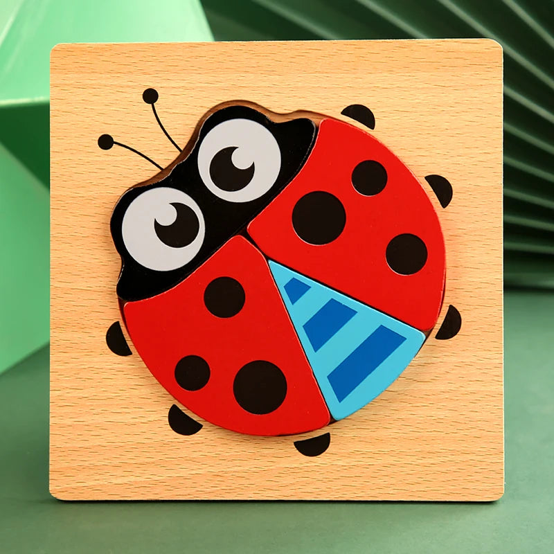 Montessori ladybug puzzle for toddler learning