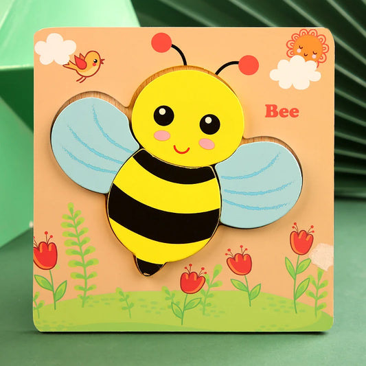 Bee-shaped educational puzzle toy