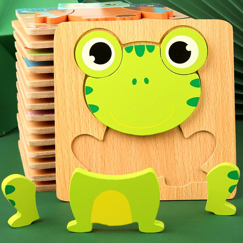 Educational frog-shaped puzzle toy