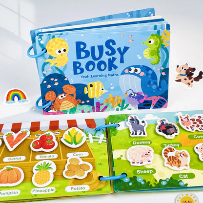 Hands-on learning with preschool ocean literacy busy book focused on counting and matching