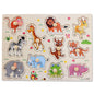 Montessori wooden animal puzzle with wild and domestic creatures