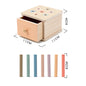 Montessori slot box wooden toy with colorful tubes for toddlers.