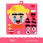 Girl character from the Emotion Felt Board with interchangeable facial expressions to support emotional learning and recognition in young children.