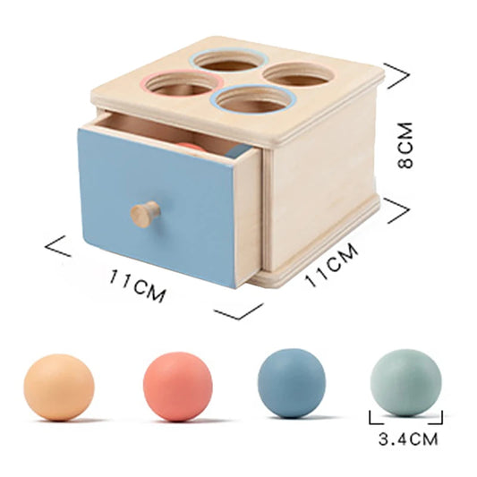 Montessori wooden slot box toy for toddlers; color matching discs; educational toy for fine motor and early math skills