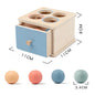 Montessori wooden slot box toy for toddlers; color matching discs; educational toy for fine motor and early math skills