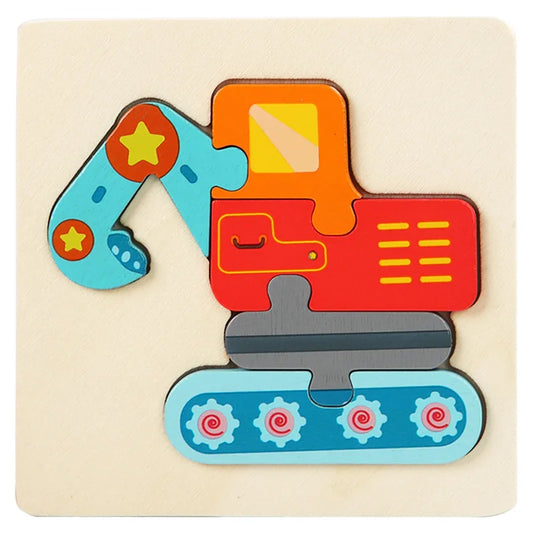 Construction excavator puzzle toy