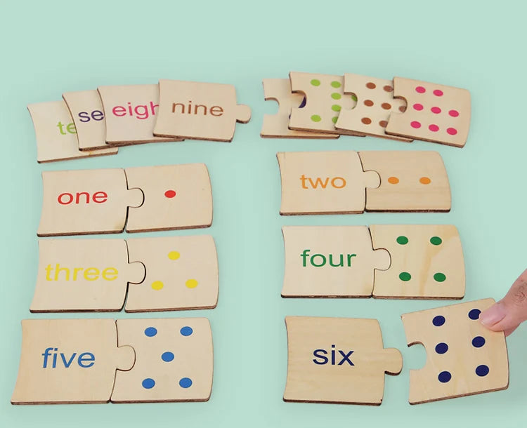 Number and color matching puzzle for fine motor development