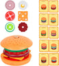 Educational burger stacking toy with 10 cards for guided and creative burger making
