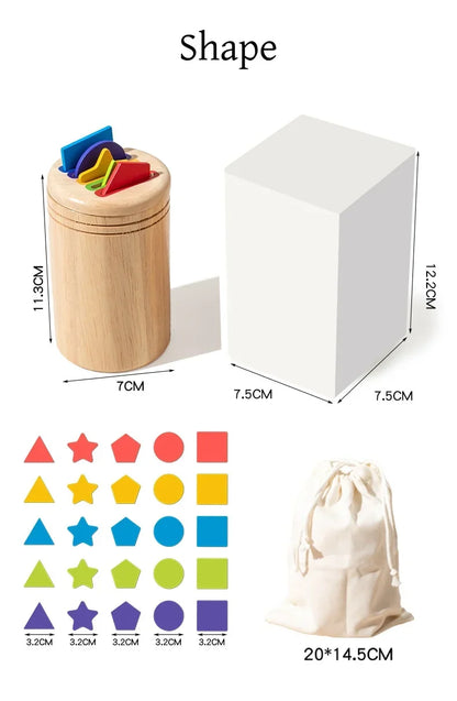 Size and measurement of Montessori Shape Slotting toy made from eco-friendly wood for early childhood learning