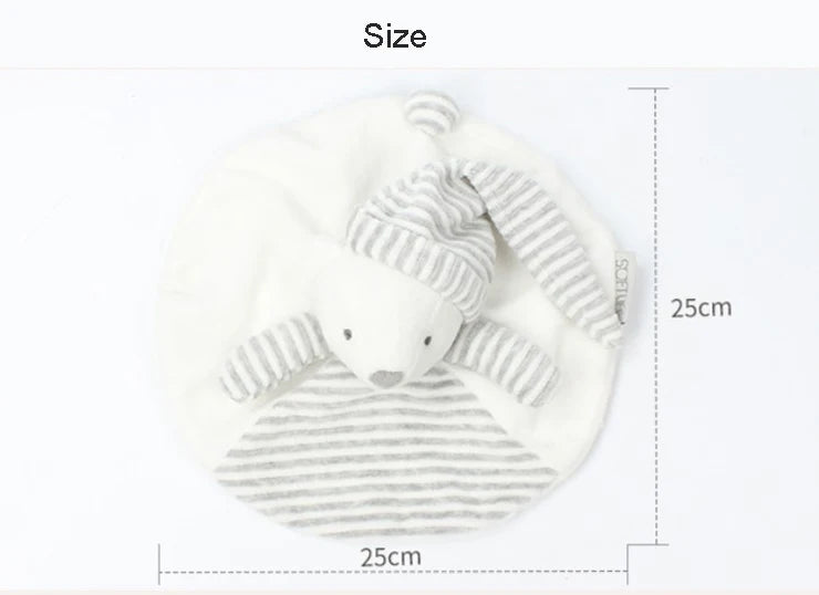 White baby outfit with measurements on a white background
