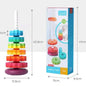 Montessori rotating rainbow tower with colorful stacking pieces for babies