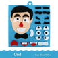 Dad character from the Emotion Felt Board with various facial expression pieces for emotional recognition
