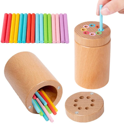 Montessori Colour Slotting toy with rubber wood pieces enhancing counting and colour identification