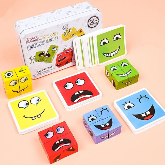 Educational puzzle toy teaching facial expressions and emotional awareness