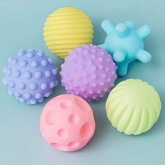Pastel Sensory Balls set for baby sensory play and teething relief