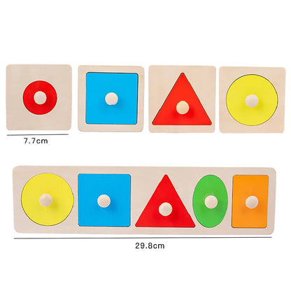 Measurement of Montessori Shape Pegged Puzzle for fine-motor and cognitive skills