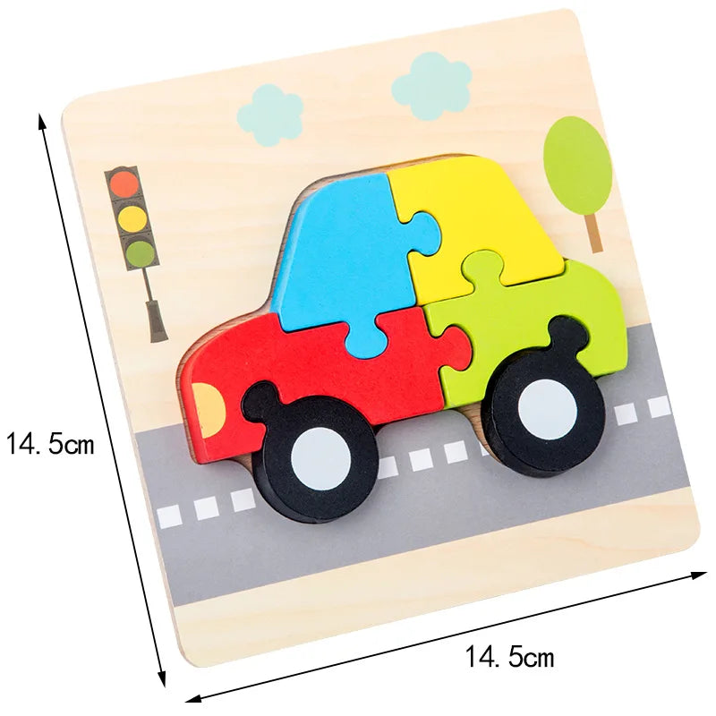 Educational transportation car puzzle toy