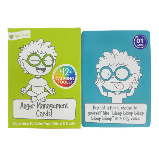 Anger Management Card set with mindfulness and calming activity prompts