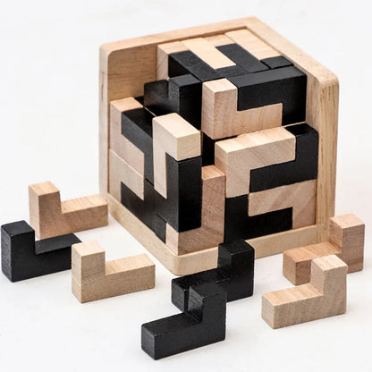 Eco-friendly Luban puzzle with smooth wooden finish for kids