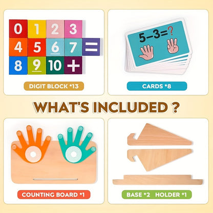 Interactive finger counting board designed to support fine motor skills and early number recognition through play.