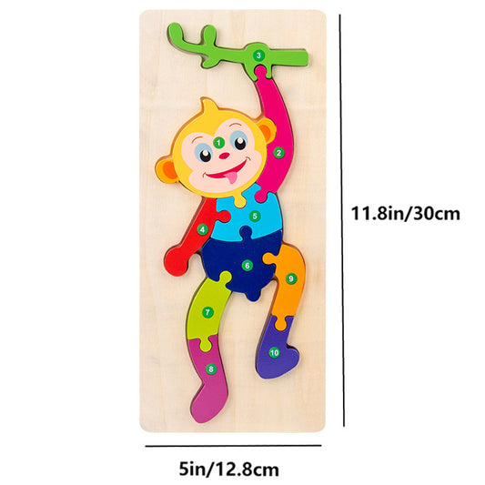 Early math learning using monkey number puzzle piece