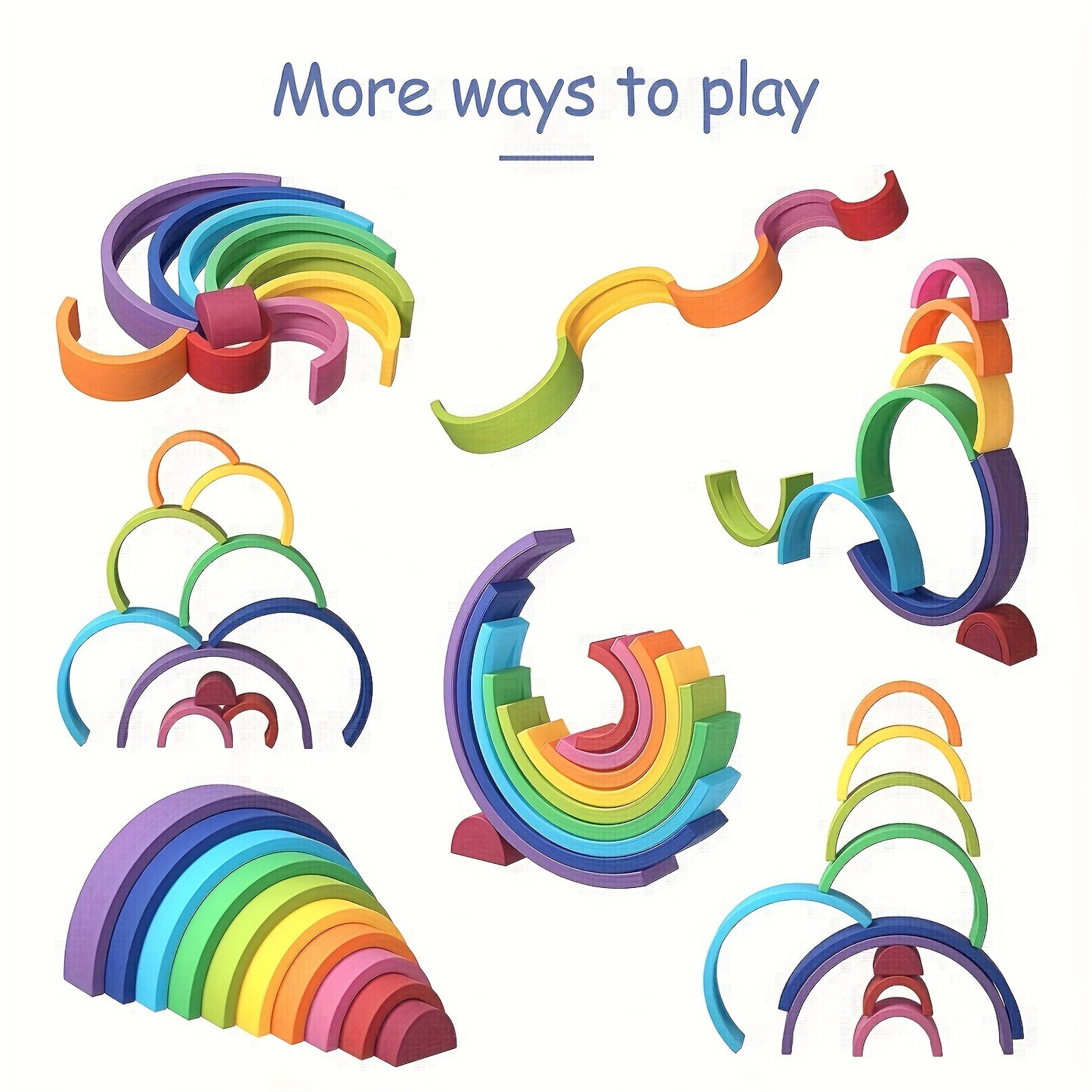 Educational rainbow stacking and nesting toy encouraging imaginative and cognitive play