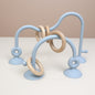 Blue silicone baby maze toy with suction base for fine motor and sensory development