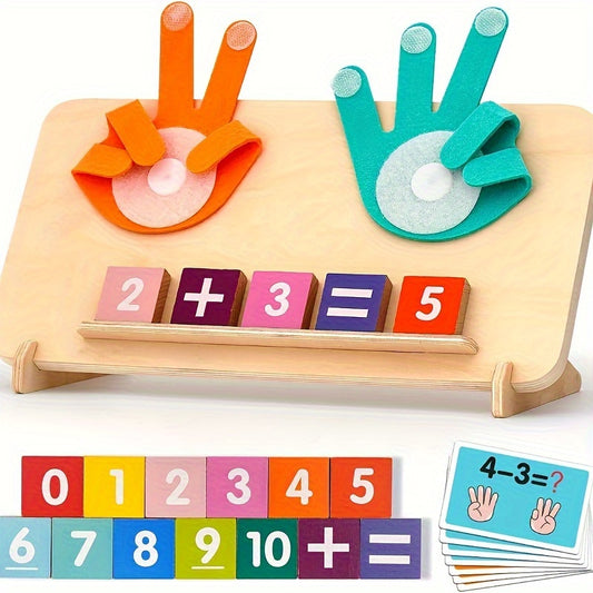 Finger counting board with felt and Velcro pieces for early math learning and fine motor skill development