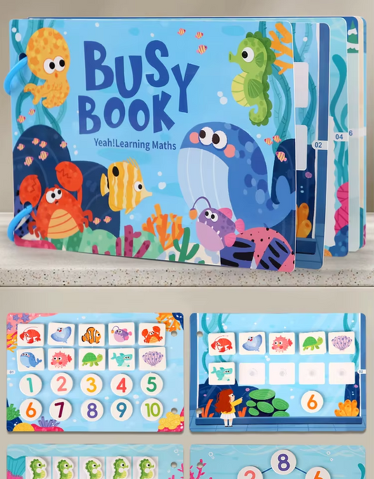 Interactive ocean numeracy activity book for early childhood education and fine motor skills